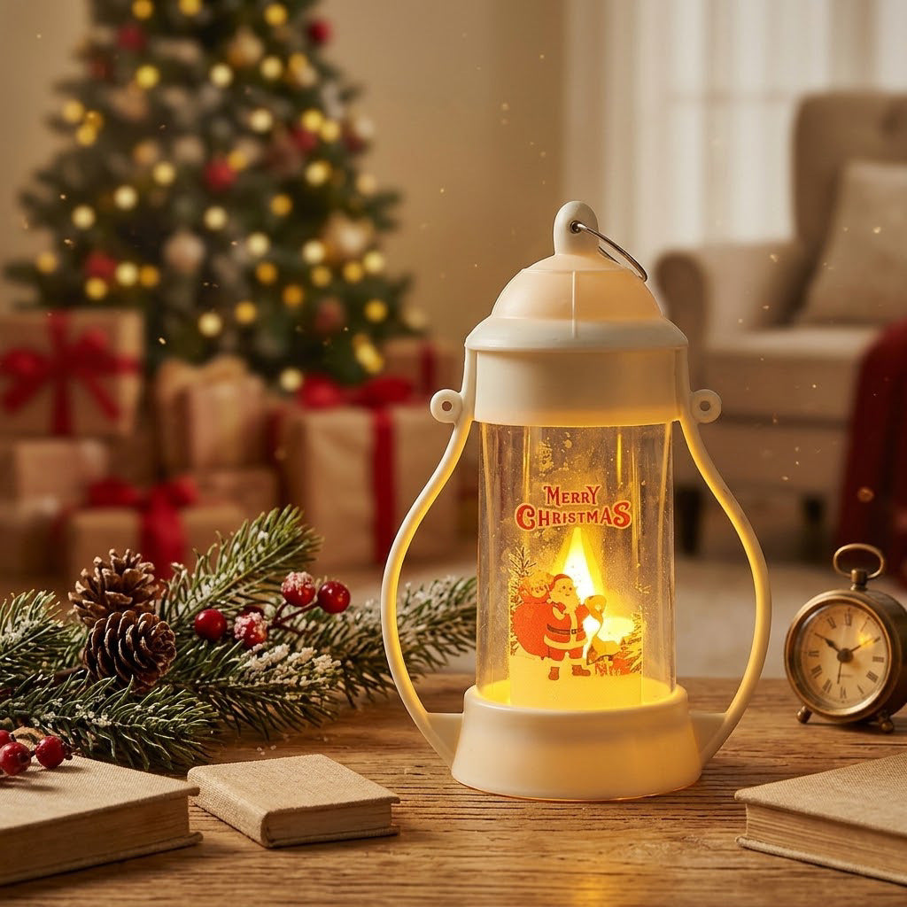 LED Decorative Lantern with Christmas Design