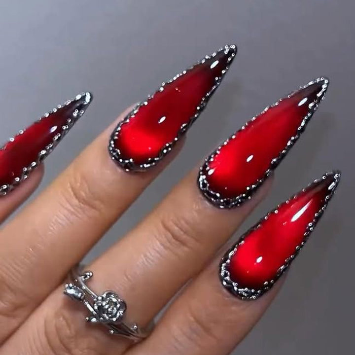 Artificial nails with glittering tip decoration Bowlift