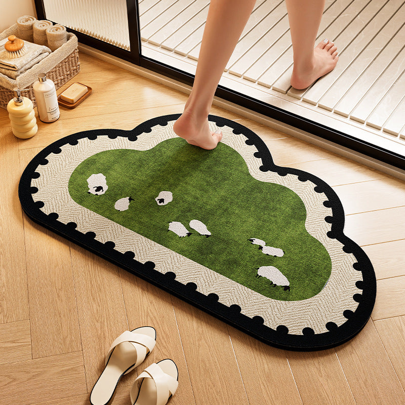 Playful Dog-Themed Bath Rug Bowlift