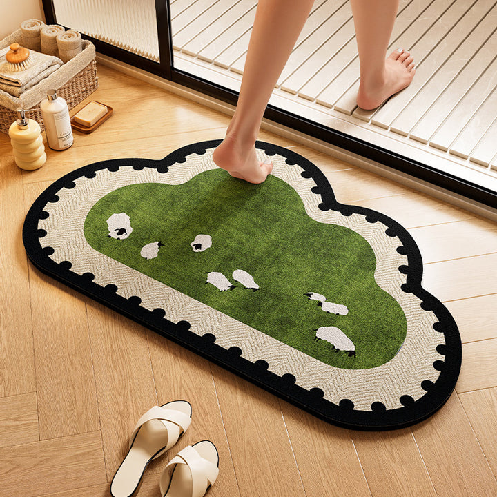 Playful Dog-Themed Bath Rug Bowlift