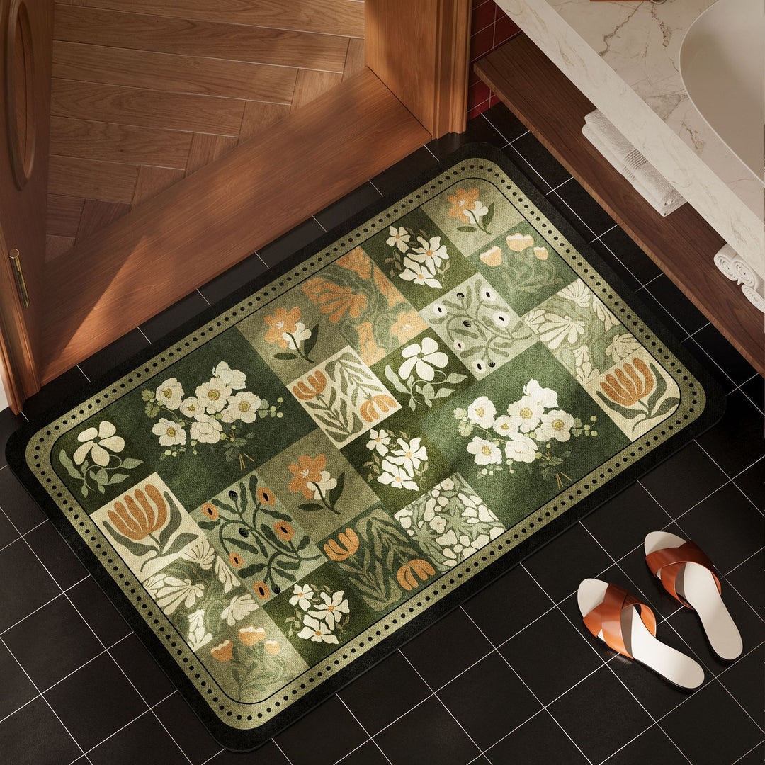 Floral Pattern Non-Slip Bath Mat