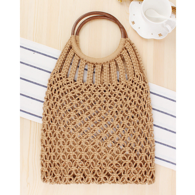 Tote bag with braided net design and practical inner bag Bowlift