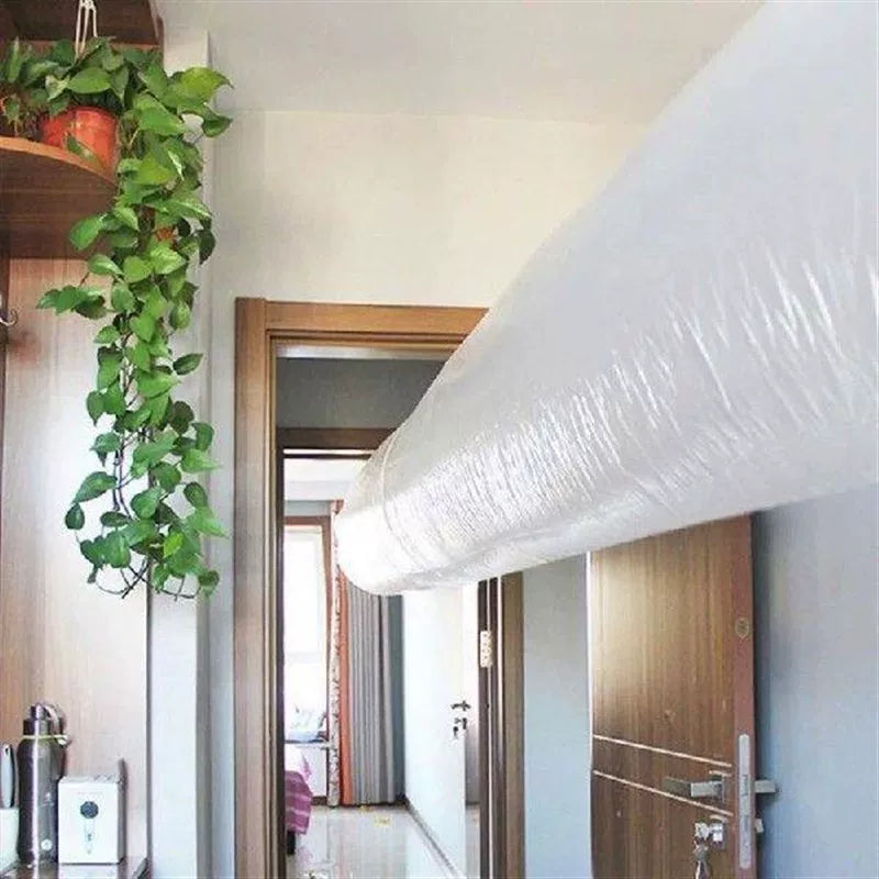 Unisex one size slanted air outlet deflector for wall-mounted split units with adhesive joint and flexible plate Bowlift