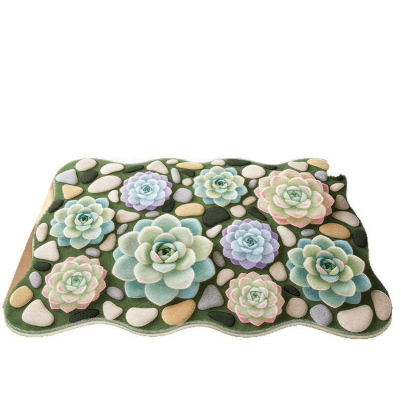 Floral-Themed Memory Foam Bath Mat Bowlift