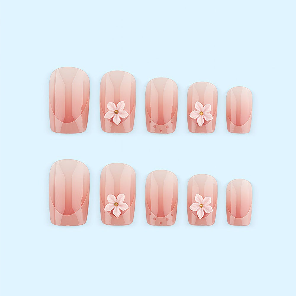 Artificial nails with 3D flower design Bowlift