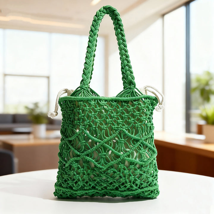 Hand-knotted macrame shopping bag Bowlift