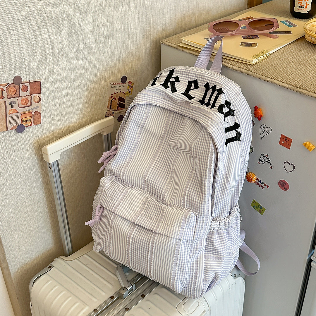 Stylish Checkered Backpack Bowlift