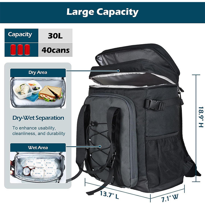 Insulated cooler backpack with practical mesh pockets Bowlift