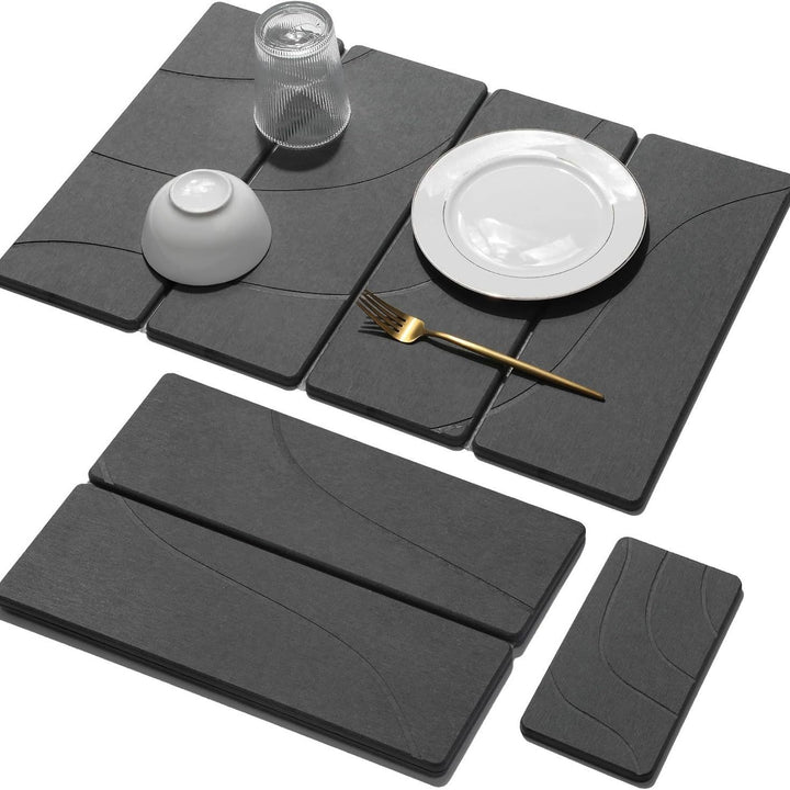 Premium Multi-Textured Dish Drying Mat Bowlift