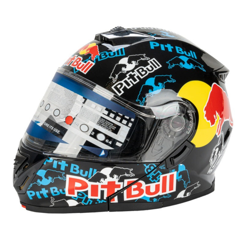 Full-Face Motorcycle Helmet with Graphic Design Bowlift
