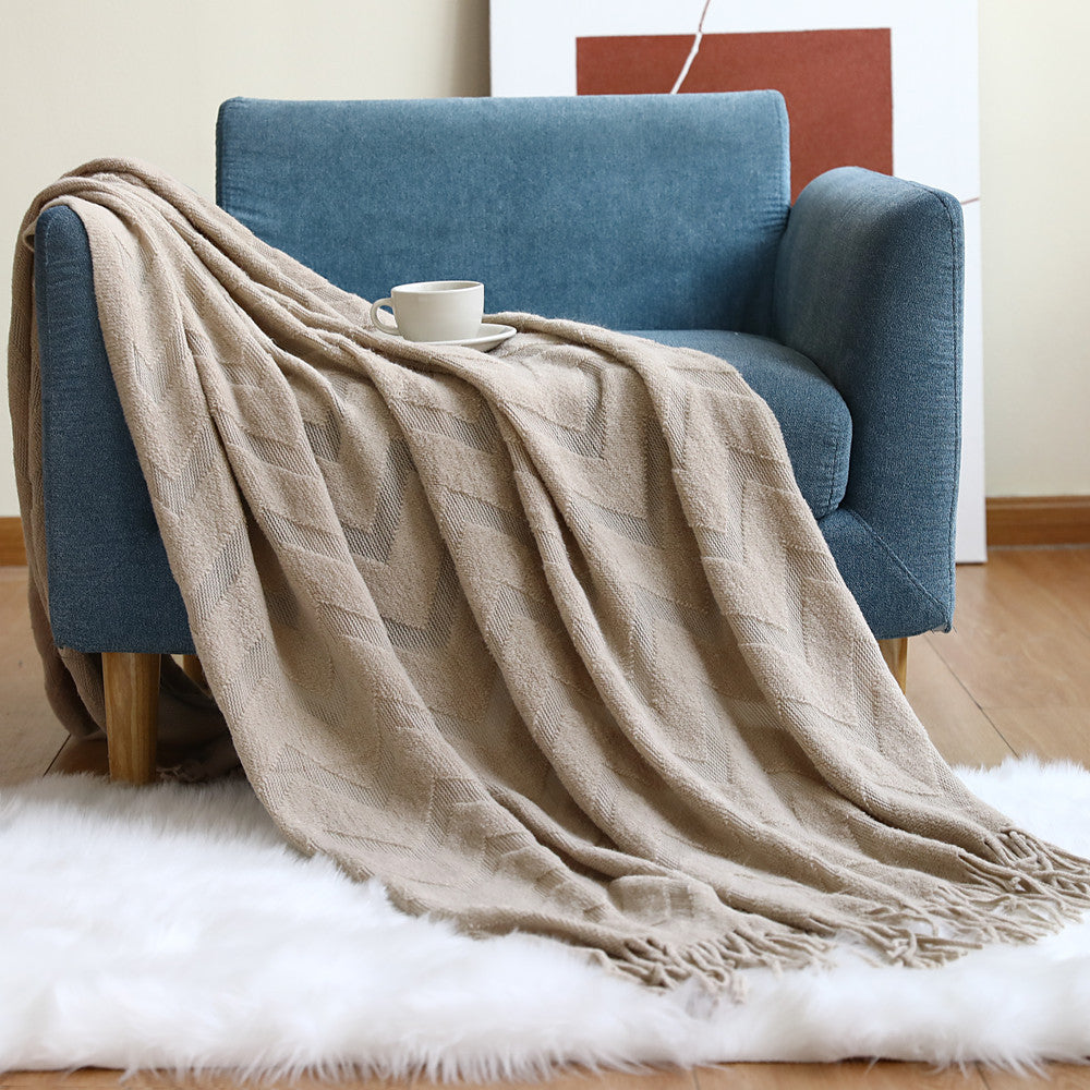 Cozy Textured Throw Blanket Bowlift
