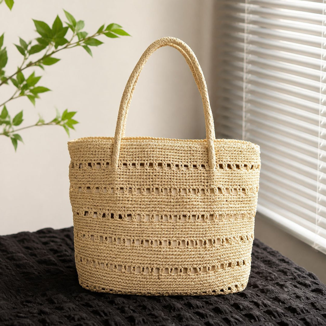 Handcrafted beach bag with open woven pattern Bowlift