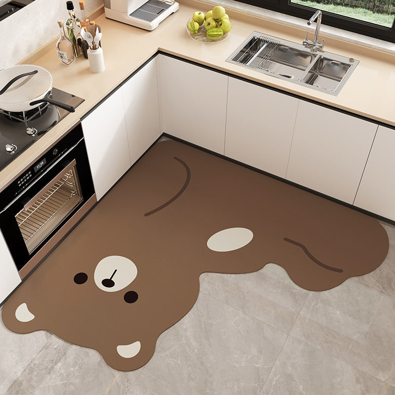 Cartoon-Themed Kitchen Mat Bowlift