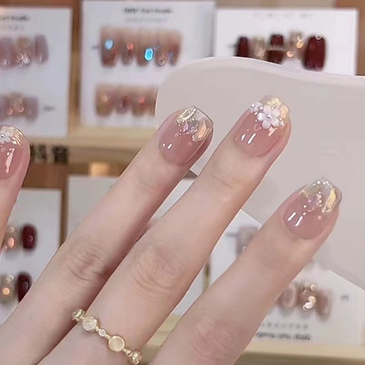 Decorative 3D Floral Press-On Nail Art Bowlift