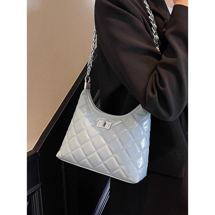 Quilted Faux Leather Chain Handbag Bowlift