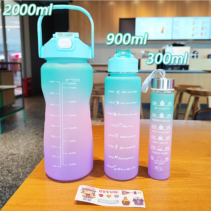 Women's ergonomic water bottle with motivational markings Bowlift