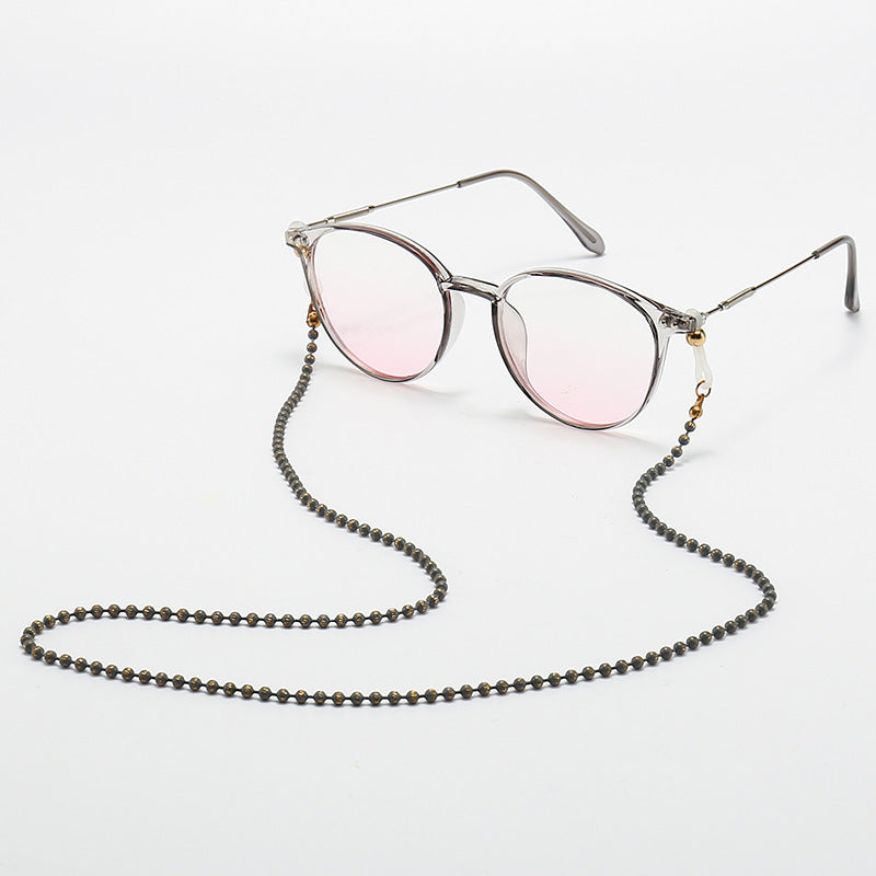 Fashionable Cat-Eye Glasses with Beaded Chain Bowlift