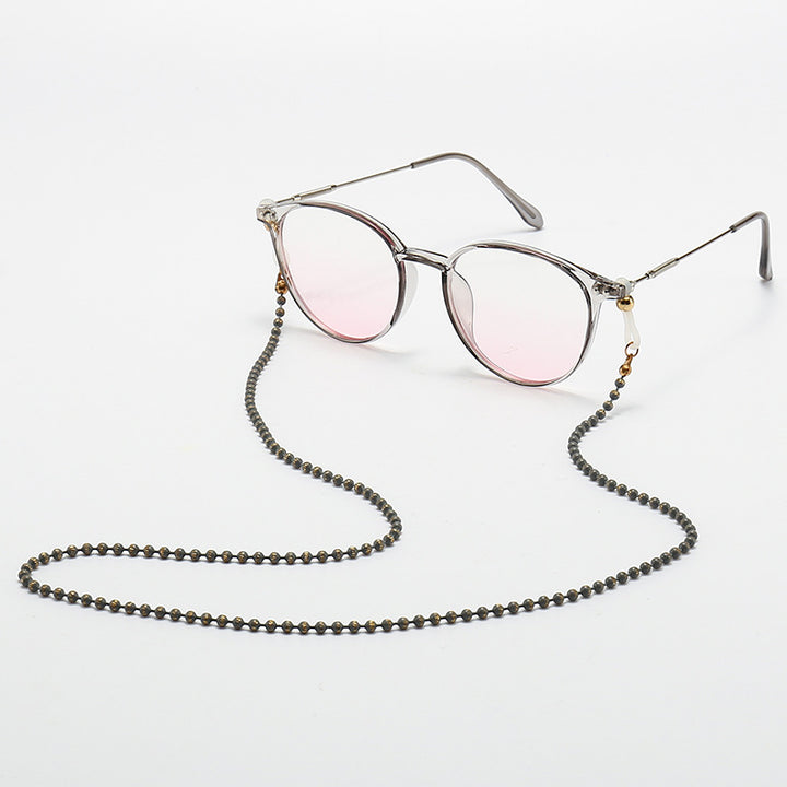 Fashionable Cat-Eye Glasses with Beaded Chain Bowlift