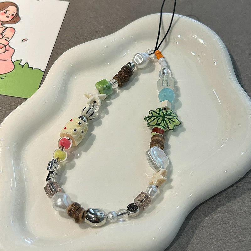 Artistic Bead Charm Phone Lanyard Bowlift