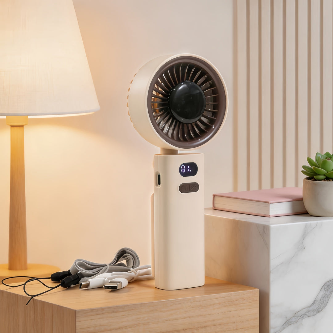 Portable Usb Fan with Digital Speed Display Bowlift