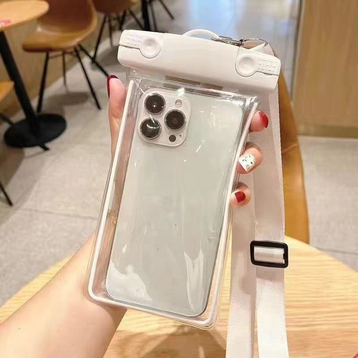 Waterproof phone pouch with adjustable lanyard and transparent touch-sensitive sleeve Bowlift