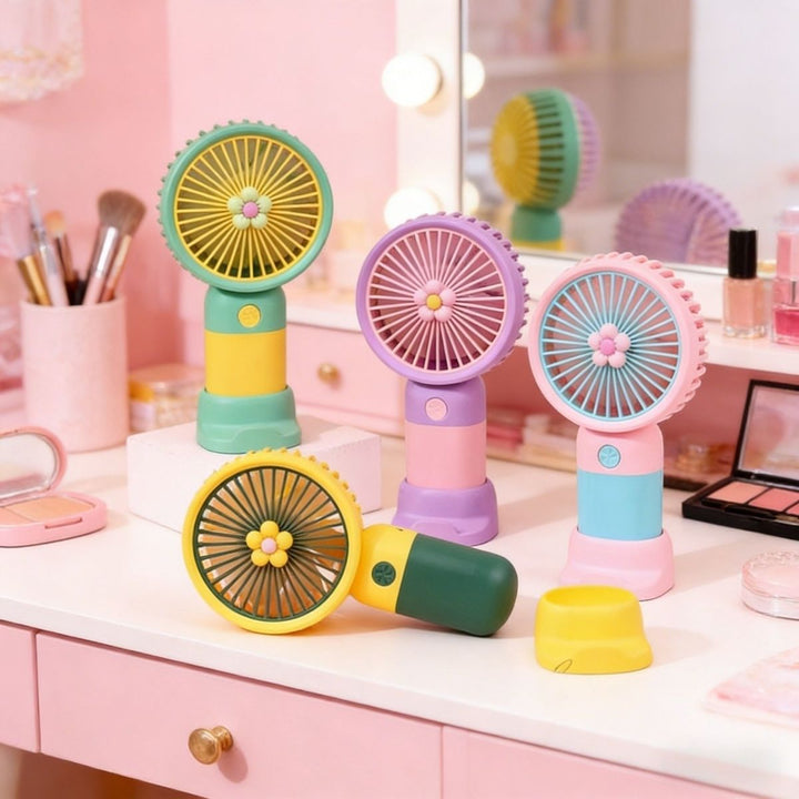 Women Colored Portable Fan Bowlift
