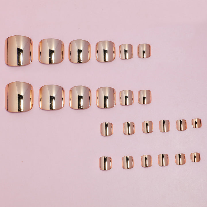 Metallic Press-On Toenail Set Bowlift