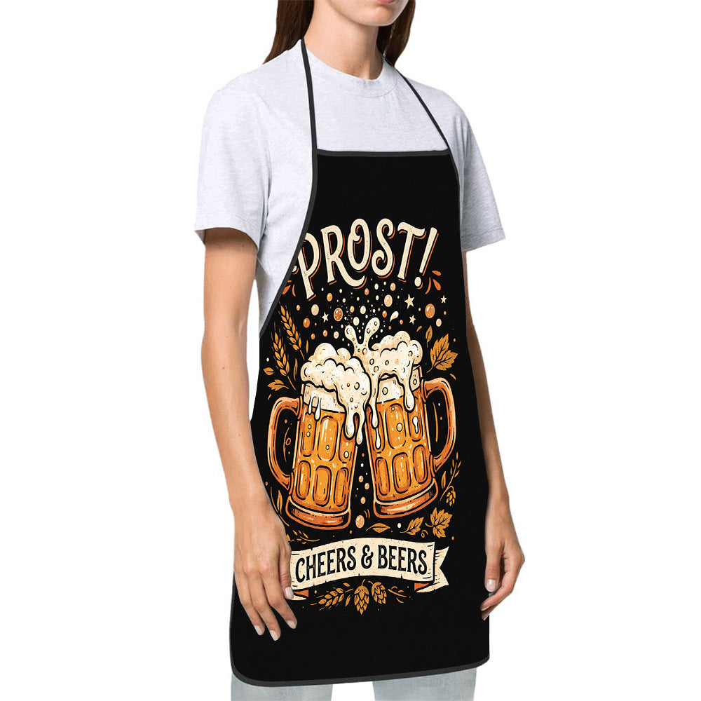 Dog Lover Full-Coverage Kitchen Apron With Adjustable Neck Strap And Waterproof Polyester Shell