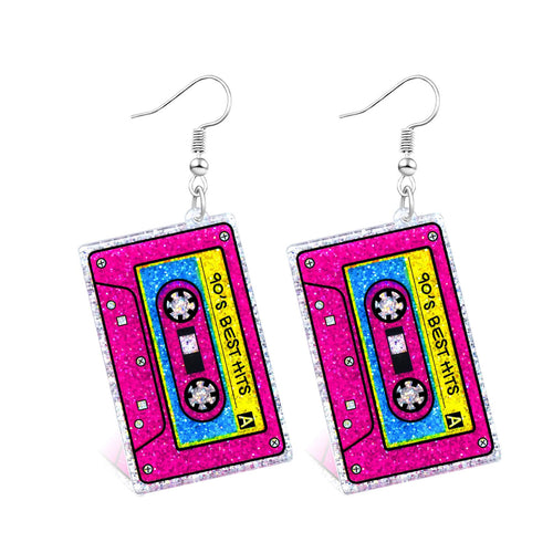 Nostalgic Cassette Tape Earrings Bowlift