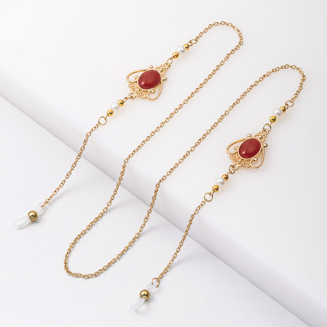 Elegant Eyewear Chain with Decorative Gemstones Bowlift