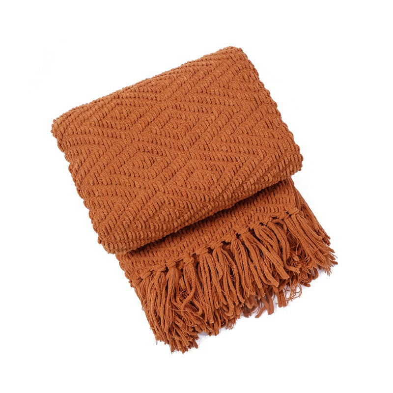Handwoven Textured Throw Blanket Bowlift
