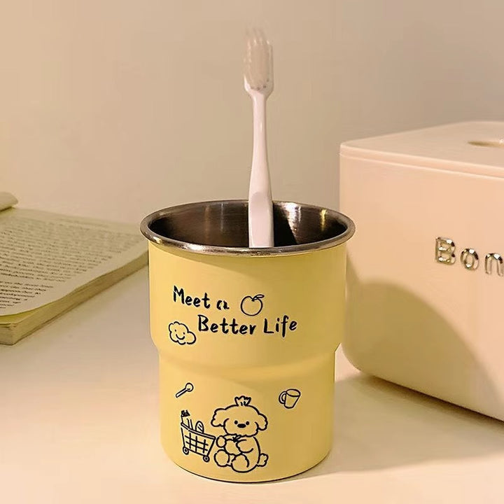 Toothbrush holder with loving animal design Bowlift