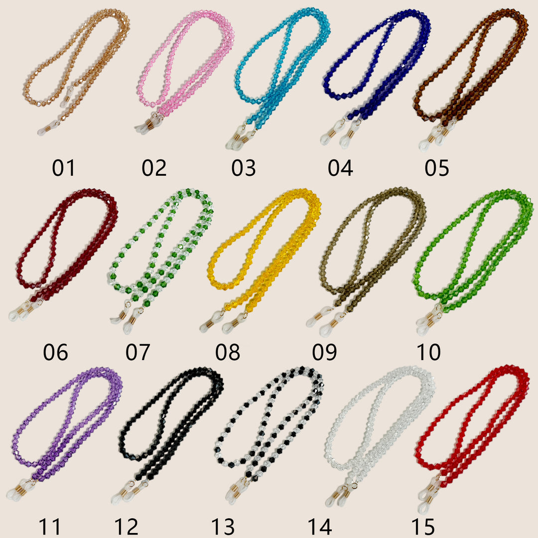 Beaded Eyewear Chain with Clear Tips Bowlift