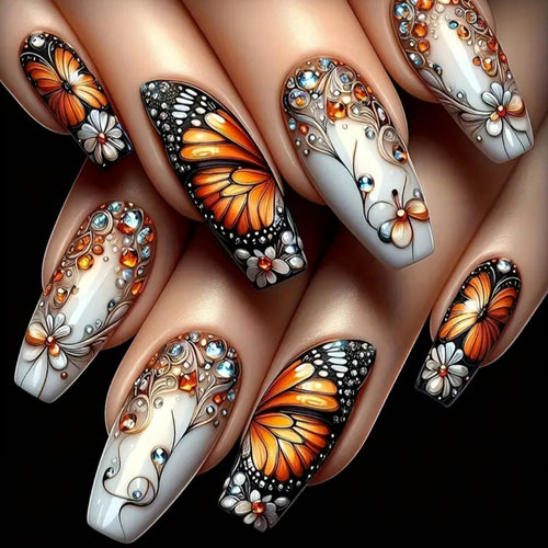 Intricate Butterfly Design Nail Art Bowlift