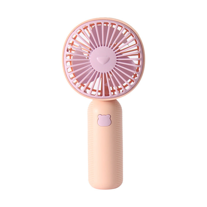 Ladies compact handheld fan with ergonomic grip, quiet brushless motor, and removable stand Bowlift