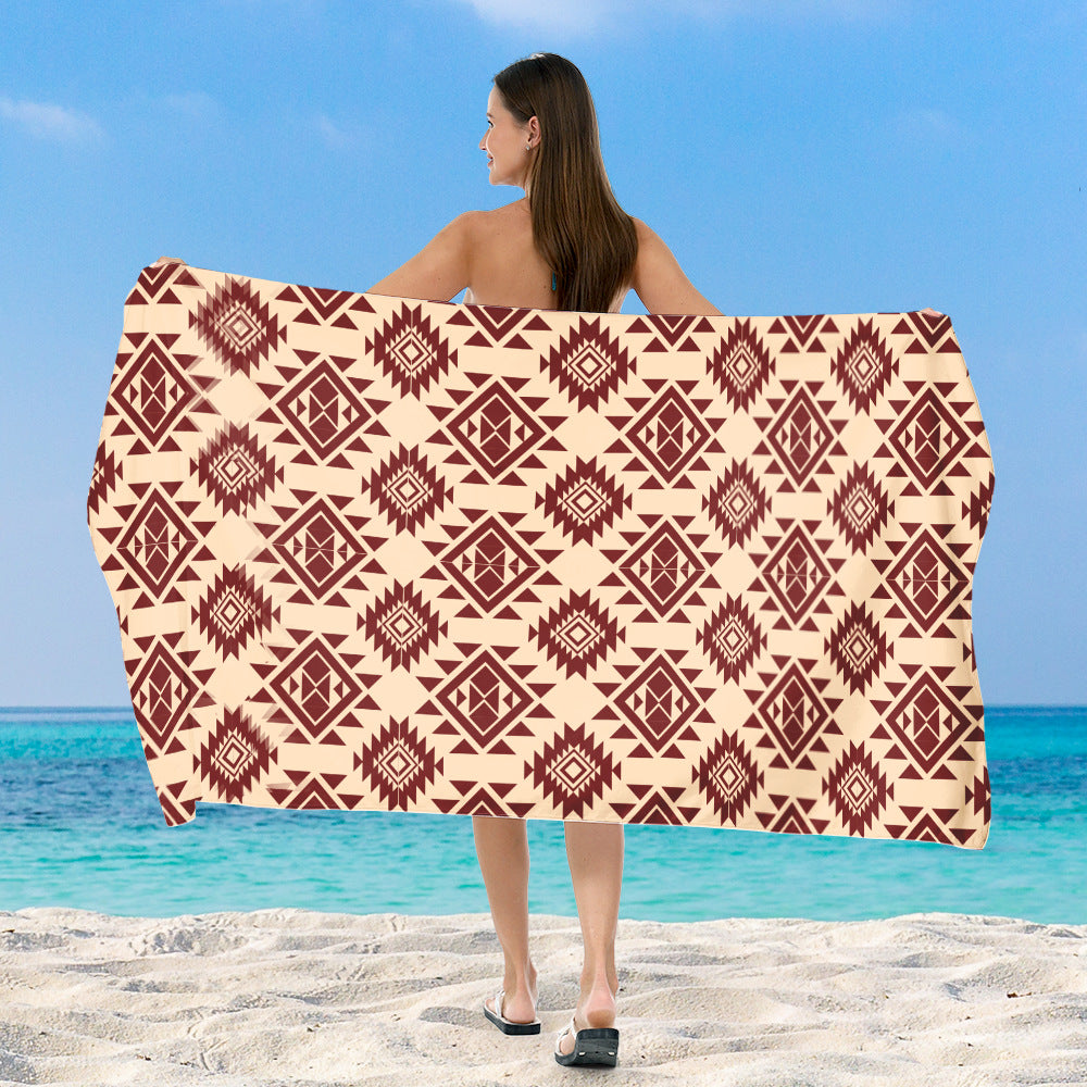 Beach blanket with exclusive geometric tribal design Bowlift
