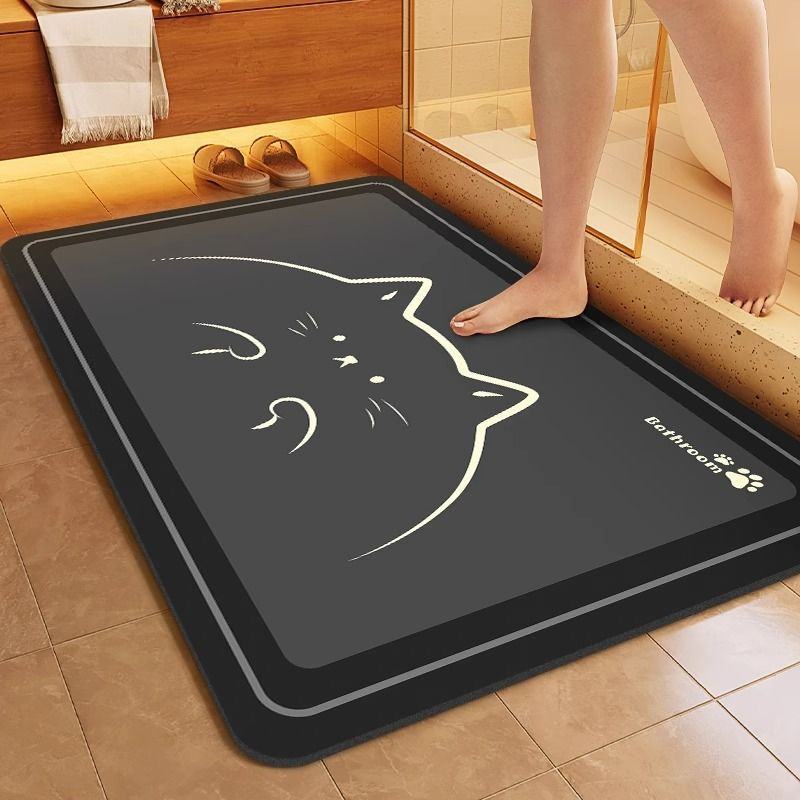 Cat-Themed Bath Mat Bowlift
