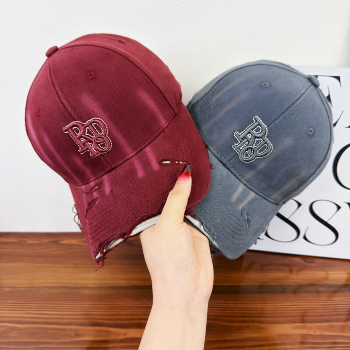 Women's Distressed Classic Cotton Baseball Cap Bowlift