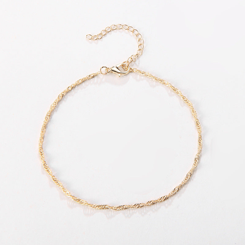 Twisted Silver Chain Bracelet Bowlift