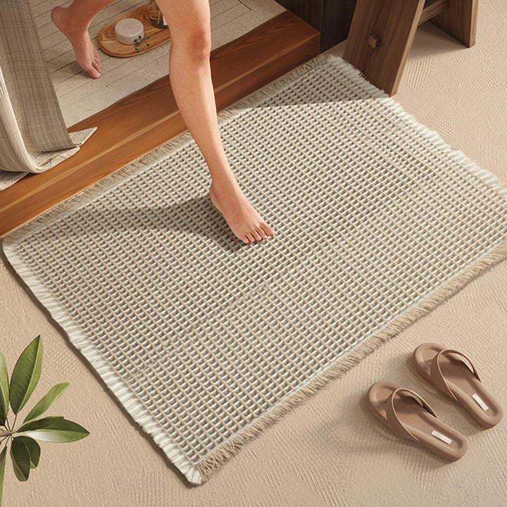 Woven Textured Bathroom Rug