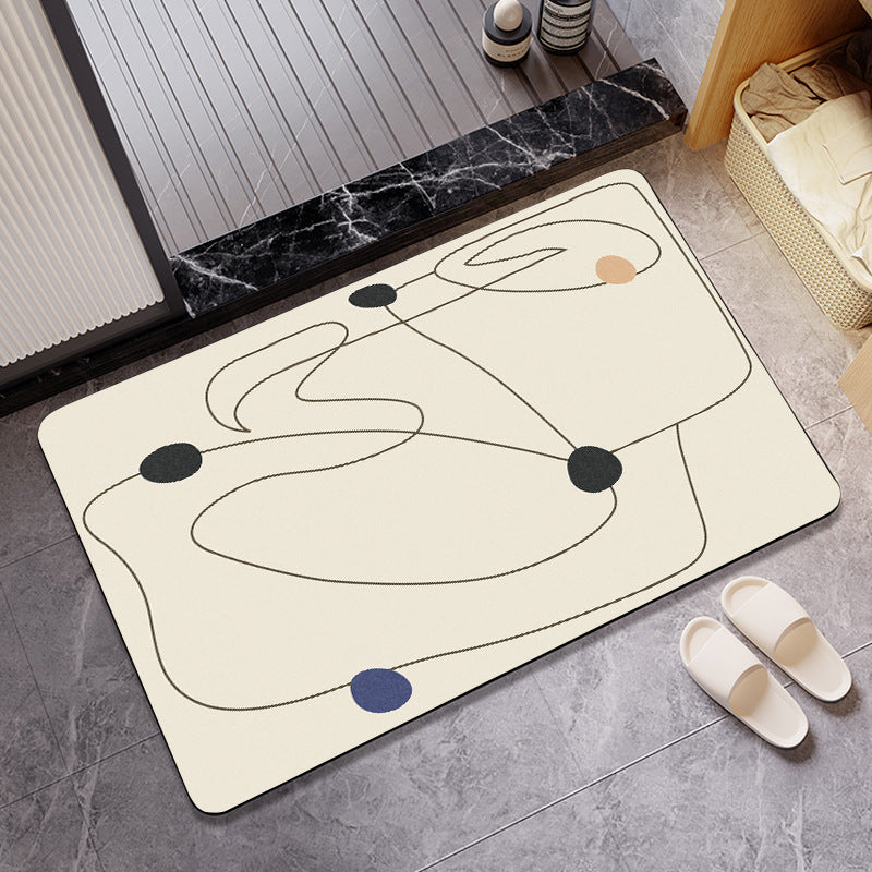 Geometric Patterned Bathroom Mat Bowlift