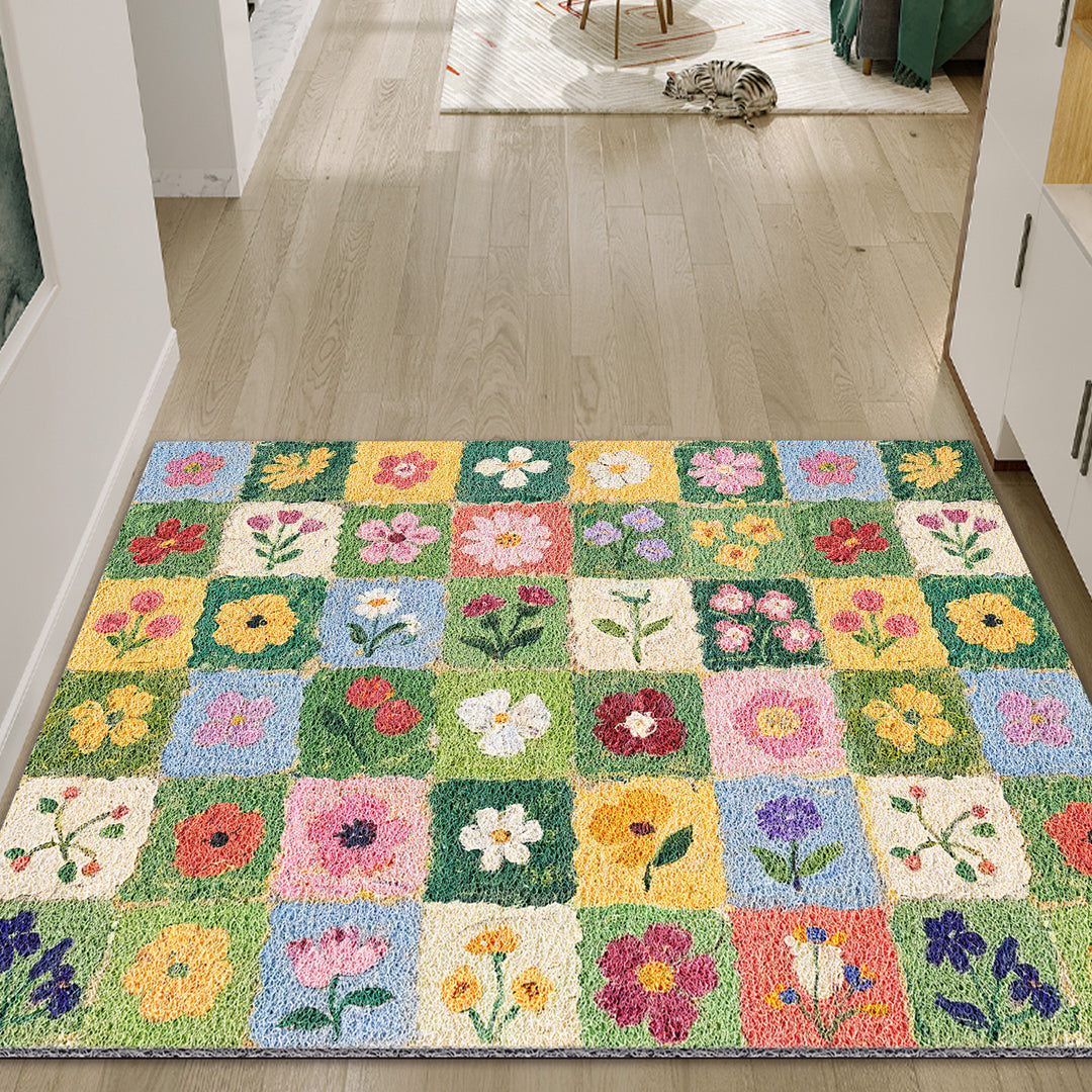 Colorful Floral Patchwork Area Rug Bowlift