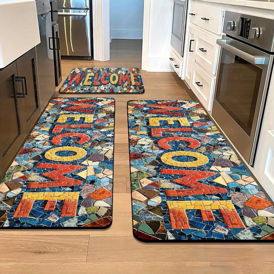 Stone-Inspired Decorative Area Mat Bowlift