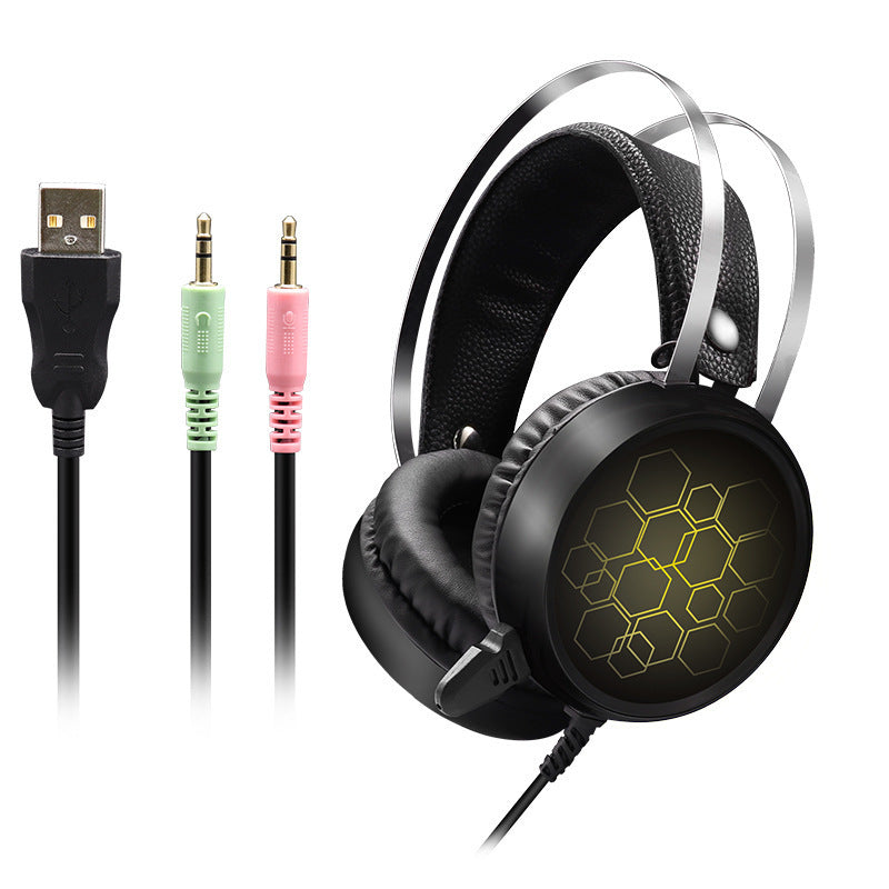 Wired Gaming Headset with Honeycomb Design Bowlift