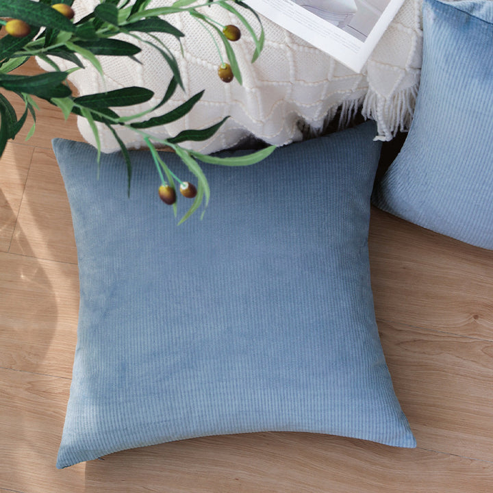Square cord decorative pillow cover with fine ribbed structure and concealed zipper Bowlift