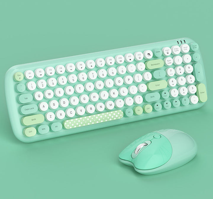 Retro-Inspired Wireless Keyboard and Mouse Set Bowlift