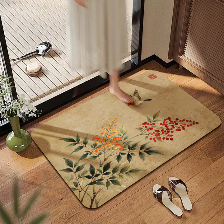 Decorative Floral Kitchen Mat