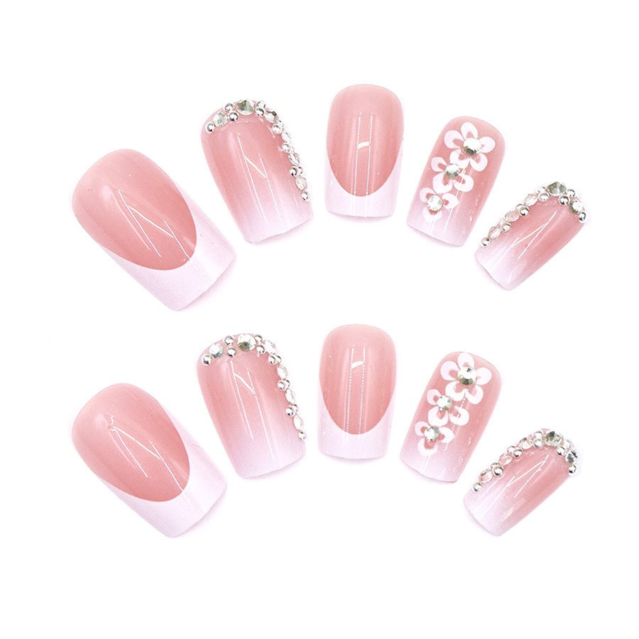 Elegant Floral Design Press-On Nails Bowlift