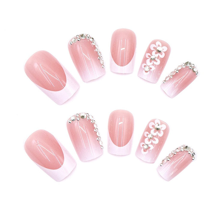 Elegant Floral Design Press-On Nails Bowlift