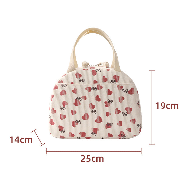 Insulated Heart Print Lunch Tote Bowlift